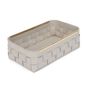 Accessoires <span class=keywords><strong>de</strong></span> décoration <span class=keywords><strong>de</strong></span> maison <span class=keywords><strong>de</strong></span> luxe Ornements <span class=keywords><strong>de</strong></span> <span class=keywords><strong>panier</strong></span> en cuir tissé orange Pièces maîtresses pour la décoration <span class=keywords><strong>de</strong></span> la maison - Product Image 3