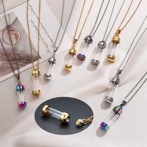 MIENTER cristal bouteille de parfum bijoux chaîne de mode gravier naturel <span class=keywords><strong>dérive</strong></span> bouteille collier - Product Image 2