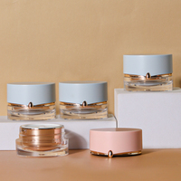 Pot en acrylique vide de 50g, doré, rose, blanc, pour soins de la peau, cosmétiques, crème pour le visage, avec couvercles