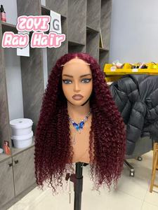 วิกผมแท้แบบลูกไม้ด้านหน้า 99J Burgundy Deep Wave ขนาด 13x4  ลูกไม้โปร่งแสง HD สีแดงอินเดีย สำหรับผู้หญิงผิวสี - Product Image 3