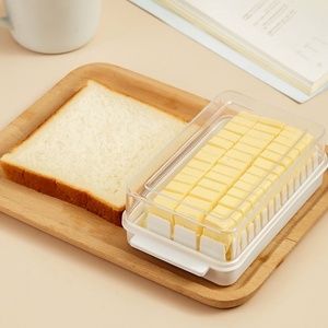 กล่องพลาสติกใส่เนยทรงสี่เหลี่ยมแบบมีฝาปิด ขายดี พร้อมที่ตัดชีส - Product Image 2