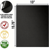 Tapis de cuisson pour barbecue en fibre de verre enduite de PTFE noir, épaisseur 0,1/0,2 mm, antiadhésif, compatible lave-vaisselle, écologique, 30x60 cm
