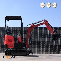 Mini-excavatrice sur chenilles 1T la plus vendue, fabrication chinoise |   Mini-pelle compacte certifiée CE avec moteur Euro V pour le creusement de fossés