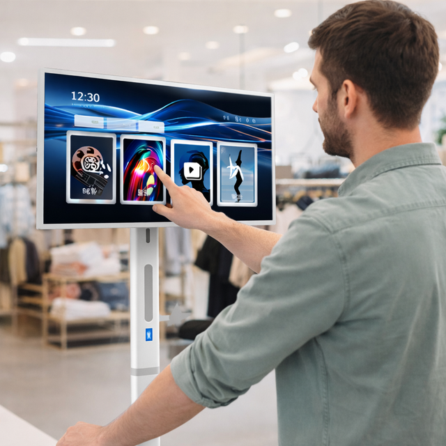 32 Inch Smart TV Portable Android Battery Powered 6+128GB Interactive Display Touch Screen Animation for Retail Stores Elevator