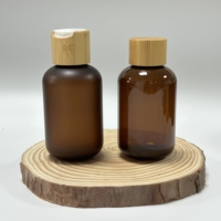 Flacon pompe en plastique PET teinté ambre pour cosmétiques, lotions et essences – Bouteilles vides rechargeables, plusieurs tailles