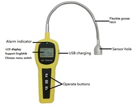 Analyseur de gaz méthane à sonde portable GPL CH4 LEL Détecteur d'alarme de fuite de gaz naturel