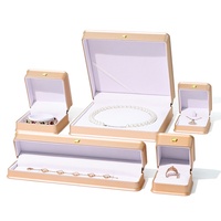 Boîte d'emballage rectangulaire haut de gamme pour bijoux, peinte par pulvérisation, pour bagues, colliers, pendentifs, bracelets - Design simple et élégant