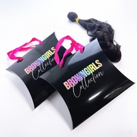 Vente en gros de boîte d'oreiller d'extension de cheveux avec emballage de cheveux Boîtes Bundle de logo personnalisé