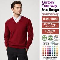 Pull Classique Col V en Maille Gris Uni Doux pour Homme 2026 – Idéal pour le Bureau, Personnalisable avec Logo, Vente en Gros de Tricots