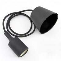 Kit de suspension lumineuse en silicone avec cordon électrique textile et douille E27, 9 couleurs, vente en gros d'usine, moins cher