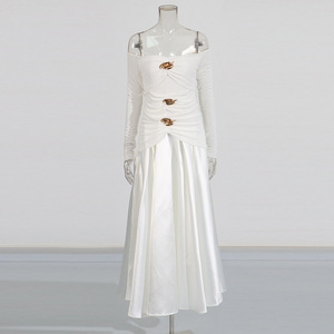 Vestidos de Moda para Mujer, Nueva Colección, Sin Tirantes, Hombros Descubiertos, Manga Larga, Cintura Ajustada - Product Image 5