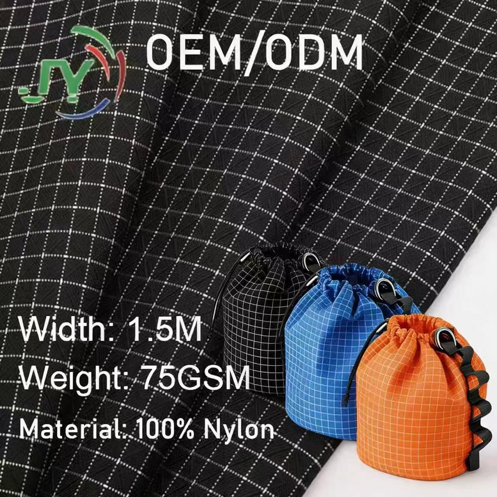 230T Nylon Two-Tone Rhombus Grid Fabric PU Coated Waterproof for Outdoor Hiking Backpacks Tent Storage Bags Suitcase Cover