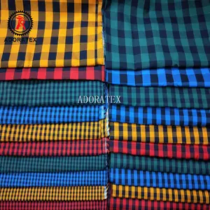 Zwarte Plaid Materiaal Polyester Katoen Tc Garen Geverfd Check Stof