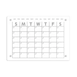 Tablero de lista de tareas Pizarra blanca de borrado en seco Calendario acrílico Planificador semanal para el horario de la nevera