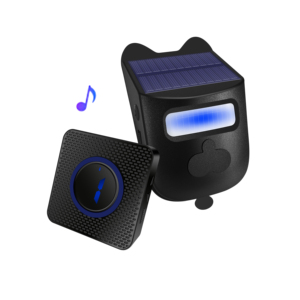 Không dây PIR cảm biến chuyển động dò báo động cửa chuông lớn Chime 1 máy phát 1 Receiver chuông cửa nhà năng lượng mặt trời đèn cửa kêu vang - Product Image 2