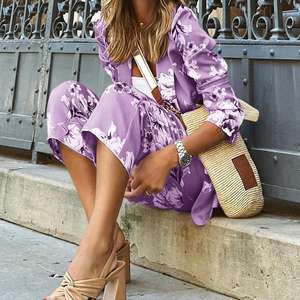 Conjuntos de dos piezas de <span class=keywords><strong>color</strong></span> caramelo de alta calidad al por mayor OEM para mujer trajes de oficina de negocios prendas de vestir exteriores y pantalones - Product Image 2