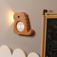 Lampu Dinding Dekoratif CJH Kayu Solid PVC dengan Sensor Jam, Lampu Malam Cahaya Lembut untuk Pintu Masuk, Samping Tempat Tidur, Koridor, dan Dapat Diisi Daya