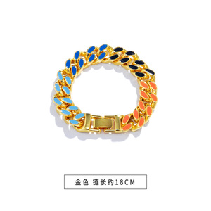 Pulsera de Cadena Cubana Clásica, Chapada en Oro de 18K, Acero Inoxidable, para Fiestas y Eventos, para Hombre - Product Image 2