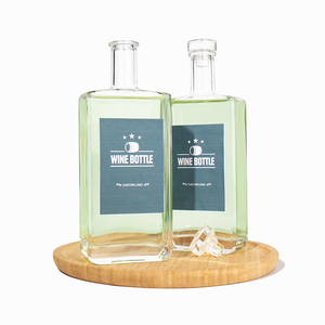 Precio de fábrica personalizado Flat Brandy Whisky Gin <span class=keywords><strong>Tequila</strong></span> 100mL 200ml 500ml Botella de licores de vidrio de forma cuadrada - Product Image 6