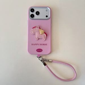 เคสลาย<span class=keywords><strong>การ์ตูน</strong></span>สไตล์จีนพร้อมสายคล้องมือถือ<span class=keywords><strong>หนัง</strong></span> PU สำหรับ iPhone 17 Pro Max 17 Air 16 Pro 15 PLUS 13เคสดีไซน์รูปม้า - Product Image 6