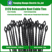X126 Nylon 66 attaches zippées 3*150mm attaches de câble à noeud perlé Type de boule attaches libérables réutilisables