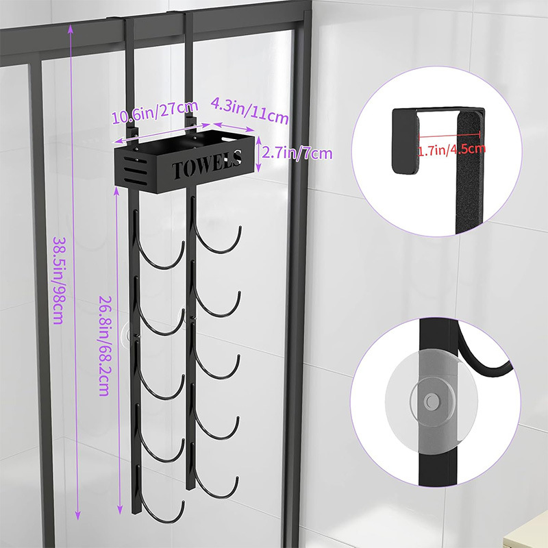 Black - Six-tier - Towel Rack