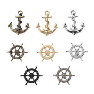 Gagang Roda Kapal Jangkar Nautikal dari Paduan Seng dengan Lubang Tunggal untuk Perlengkapan Furnitur Lemari Dapur (Mediterranean) - Product Image 1