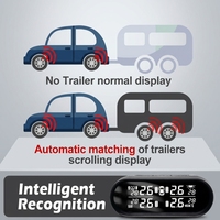TPMS sans fil avec alimentation solaire-surveillance de la pression et de la température, supporte plusieurs pneus, avertissements visuels et sonores