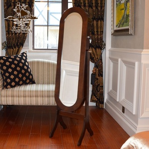 Armoire à bijoux moderne et personnalisée de forme ovale JC48 Meuble de salon en panneau de bois MDF avec miroir sur pied encadré Chambre à coucher - Product Image 2