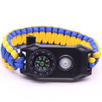 Bracelet Paracord tactique du fournisseur chinois pour la survie en plein air pour kit d'urgence randonnée Camping équipement de défense personnelle