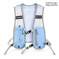 Gilet d'hydratation portable en nylon et polyester, personnalisable, faible MOQ, en stock, avec bidons, sac de course inclus, unisexe-adulte