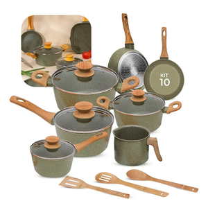 Ensemble de casseroles de haute qualité en céramique moderne, revêtement antiadhésif, 14 pièces, en alliage d'aluminium, compatible induction, passe au lave-vaisselle - Product Image 1