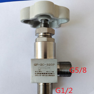 Válvula de control de oxígeno Qf-2c 316l G5/8 para uso en ángulo recto en tuberías - Product Image 1