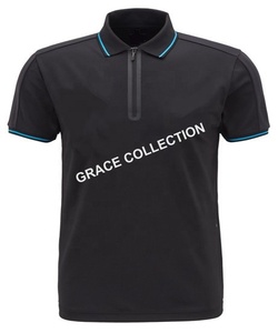 Camiseta de Golf para hombre, camiseta de manga corta de Color sólido con cremallera, camiseta de rendimiento, Body Fit - Product Image 2