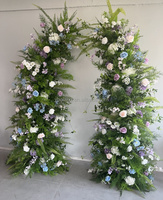 771 Nouvelle Arche Florale de Luxe pour Mariage et Noël, Décoration de Fond en Soie Artificielle avec Roses et Verdure