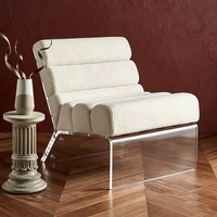 Fauteuil lounge en acrylique, dossier transparent en acrylique, canapé moderne en forme de L pour salon, appartement, hôtel