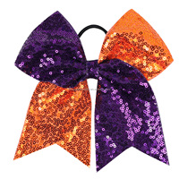 OKAY Ikat Rambut Pita Elastis 7 Inci dengan Payet, Ikat Rambut Besar untuk Cheerleader, Penjepit Kuncir Kuda, Pita Rambut untuk Wanita, Anak Perempuan, Remaja