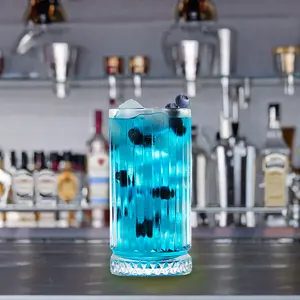 अनुकूलित सीसा रहित क्रिस्टल मार्टिनी ग्लास कॉकटेल ग्लास कप व्हिस्की ग्लास पीने का ग्लास मोटे बेस के साथ 4 का सेट