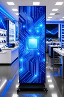 Écran LED d'intérieur GOB P2.5 avec luminosité de 600 nits, HDR10, couleur 16 bits, affiche numérique pliable pour magasin