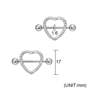 Piercing Sexy Jewelry Pezón Anillo 316L Acero inoxidable Chapado en oro Zircon Pezón Anillos - Product Image 5