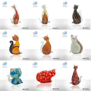 Gift Ideas Handmade Murano Glass <strong>Cat</strong> Ornament Animal Statue <strong>Cat</strong> <strong>Figurines</strong> Collectible - Product Image 3