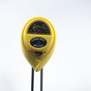Haonan Office Supplies Store Three Way Soil Tester Moisture Ph Light Meter Round Yellow Double Needle - Product Image 1