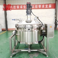 Bouilloire chemisée commerciale chauffage électrique gaz vapeur sauce chili marmite base sauté machine mélangeur de nourriture marmite