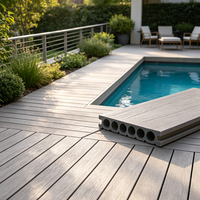 Planches de terrasse en WPC résistantes aux UV, antidérapantes, pour terrasse extérieure