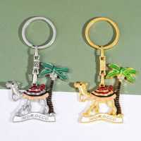 Mode plus récent maroc Marrakech mignon belle forme animale de chameau métal en alliage de zinc souvenir porte-clés porte-clés