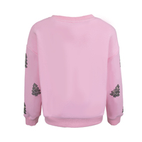 Sweat-shirt rose à col rond pour filles, motif sapin de Noël en strass, vêtements d'hiver pour enfants, haut en polaire à manches longues pour tout-petits, style boutique