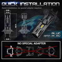 Nouveau design I8pro, double ventilateur avec DRL, H1 H4 H7 9005 9006 avec phare LED CE RoHS