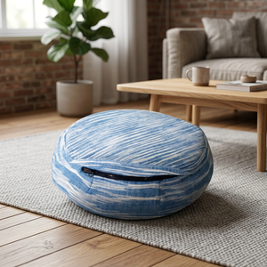 Cojín redondo de yute Zafu, relleno de casco de alforfón, cojín de meditación de Asanas de Yoga impreso, asa de transporte para uso doméstico - Product Image 2
