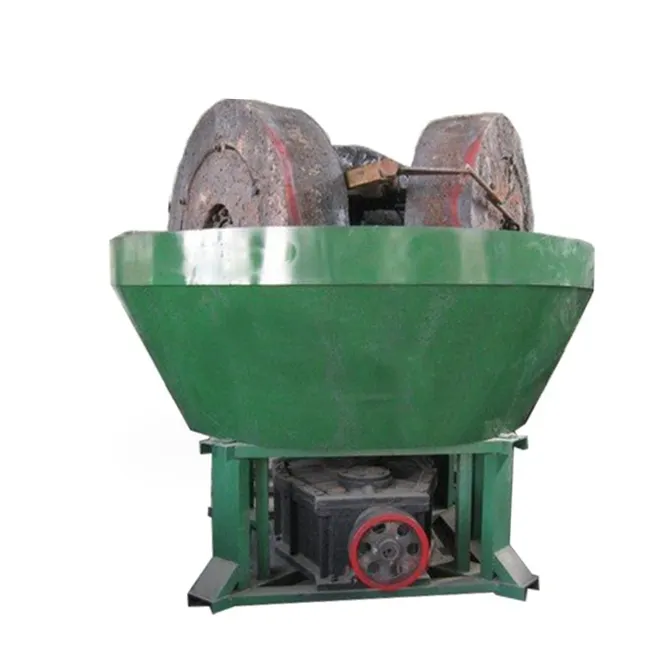 Three wheels pan mill gold pan mill water pan mill for gold ore mine using with large processing capacity from China