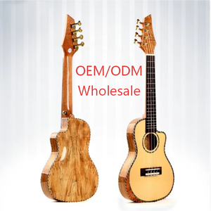 Ukulele Concert 24 Pouces en Épicéa Massif avec Éclats de Bois d'Érable, 4 Cordes, Instrument de Musique, Logo Personnalisé, Vente en Gros Usine - Product Image 1